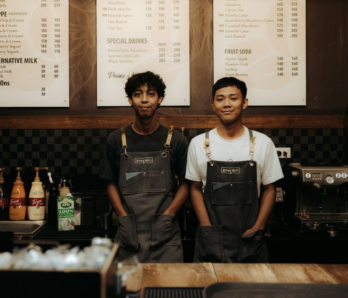 Barista team and founder